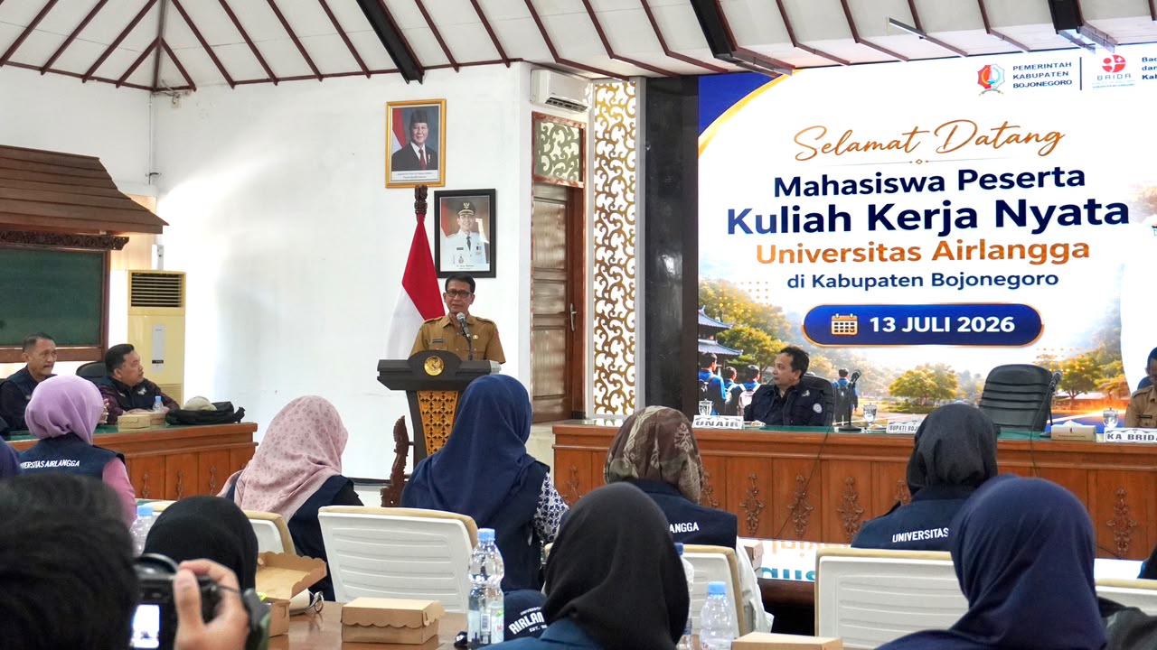Bupati Bojonegoro Sambut 200 Mahasiswa Universitas Airlangga yang Akan Gelar KKN//  