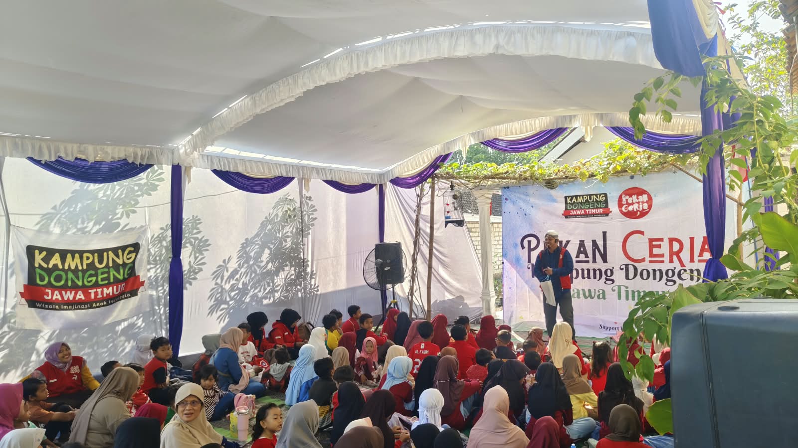 Suasana akrab Pekan Ceria Kampung Dongeng 2026 di Desa Klampok, Kec. kapas Bojonegoro