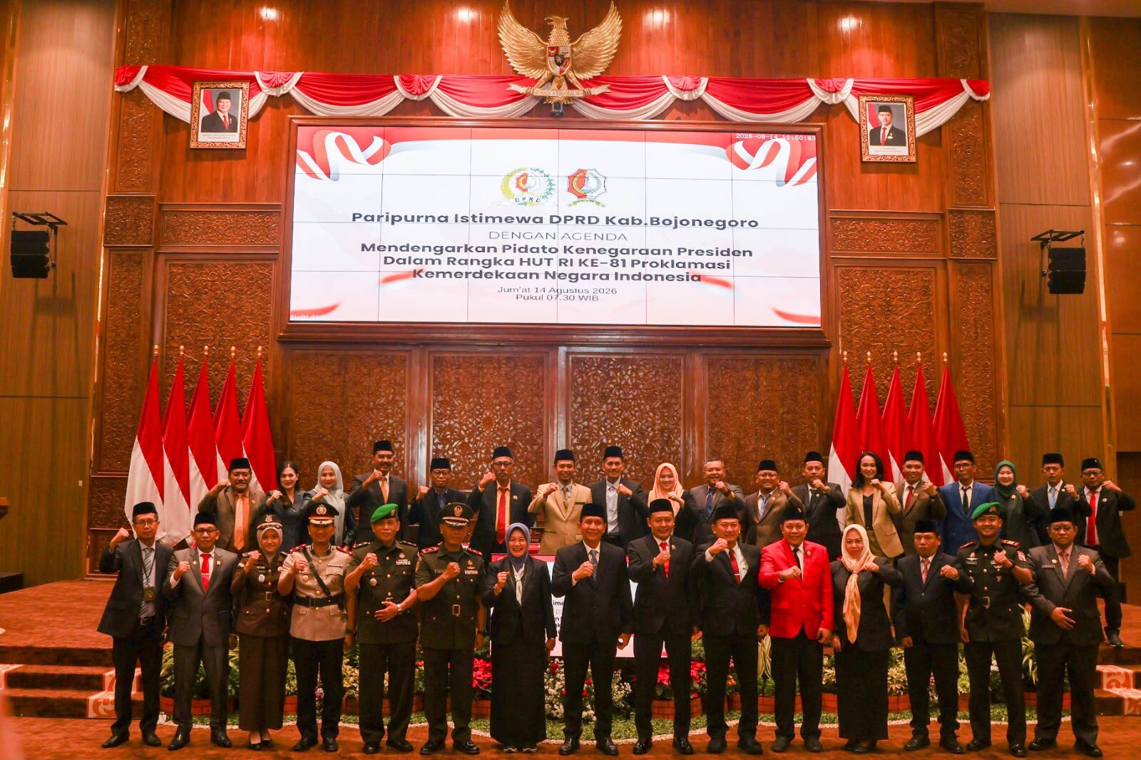 Bupati dan Wakil Bupati Bojonegoro Ikuti Rapat Paripurna Mendengarkan Pidato Kenegaraan Presiden RI