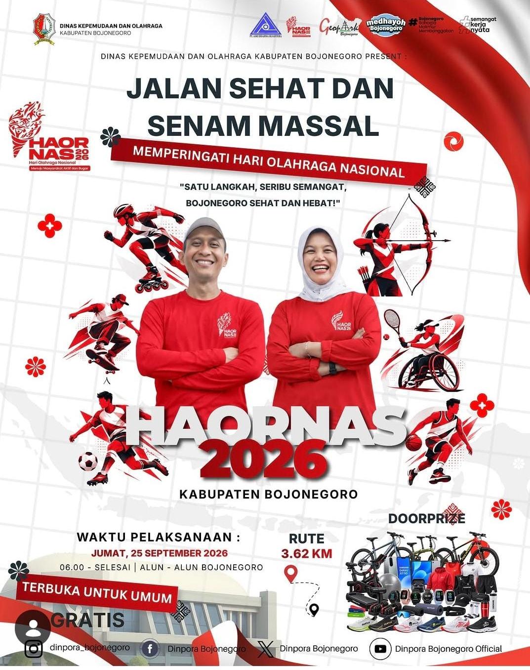 Peringati HAORNAS 2026, Pemkab Gelar Jalan Sehat Dan Senam Massal 