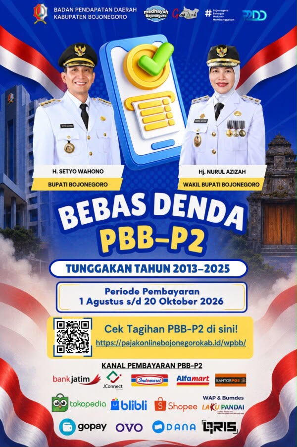Momen HJB Ke-349, Pemkab Bojonegoro Bebaskan Denda Tunggakan PBB-P2